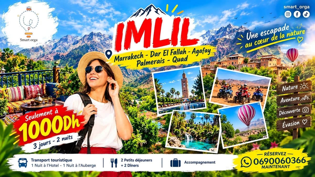 Voyage de Luxe à Imlil – Marrakech – Agafay & Montgolfière 3 Jours de Rêve entre Nature et Aventure !